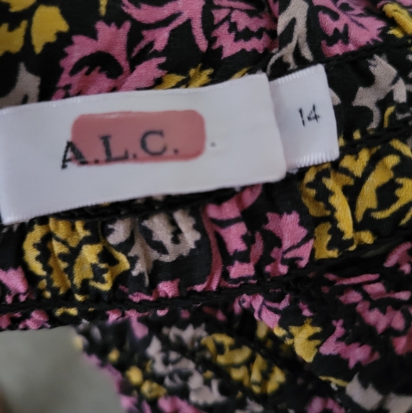 A.L.C. Agra Off The Shoulder Fliral Print Silk Top Size 14 - Picture 3 of 5